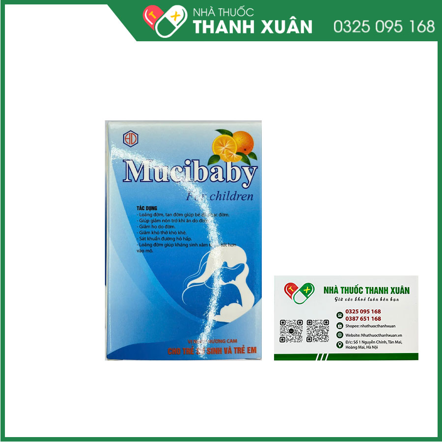 Mucibaby for children trị ho và long đờm cho trẻ em và trẻ sơ sinh